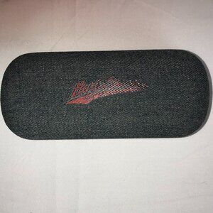 Harley Davidson Hot Denim Eye Glass/sunglass Clamshell Case.  Blue denim/red